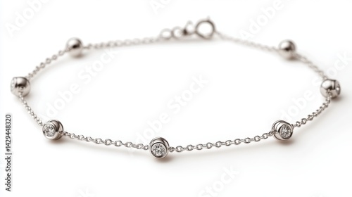 Wallpaper Mural Minimalist choker with tiny diamonds spaced evenly, isolated on white background Torontodigital.ca