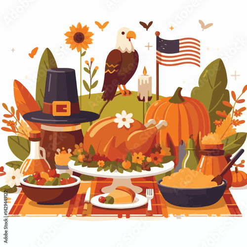 holiday, autumn, thanksgiving, fall, harvest, background, season, celebration, pumpkin, day, seasonal, november, design, leaves, orange, nature, leaf, turkey, concept, festive, happy, dinner, card, ba