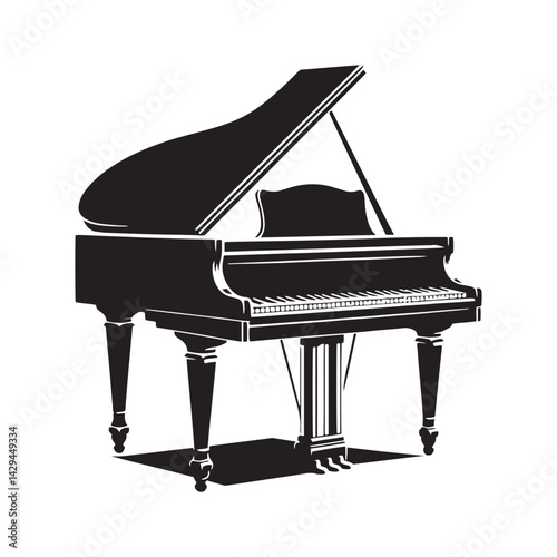 Timeless Tones: A Stylish Collection of Upright Piano Vector Silhouettes Highlighting the Compact Elegance, Classic Design, and Warm Sound of This Beloved Keyboard Instrument.
