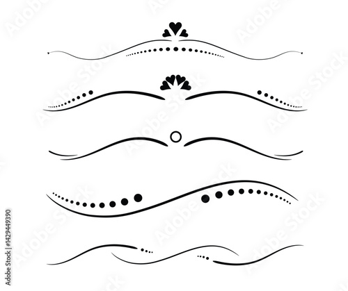 Stylized Decorative Line Elements specifically designed for enhancing Graphic Design projects