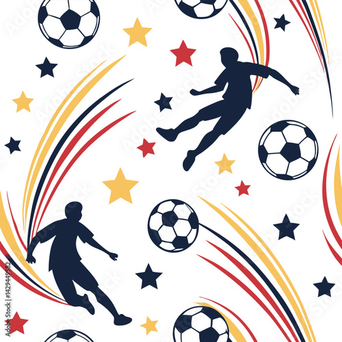 A seamless Patterns about Soccer games


