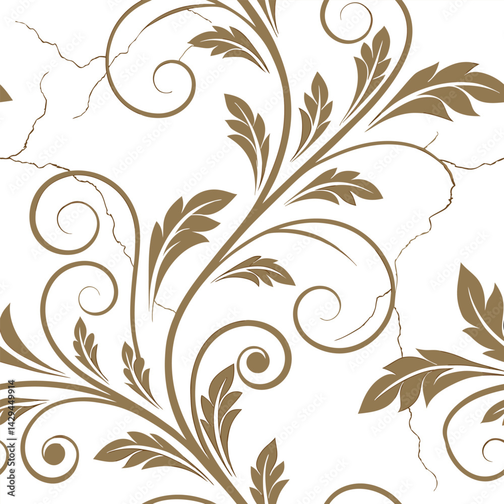 Obraz premium 1x1 A seamless Vector style, Antique Ornamental Scrolls