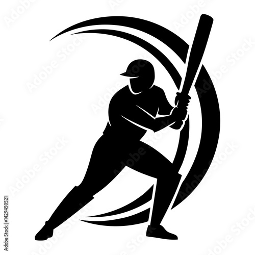 Cricket Power Play Vector Silhouette
