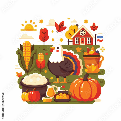 holiday, autumn, thanksgiving, fall, harvest, background, season, celebration, pumpkin, day, seasonal, november, design, leaves, orange, nature, leaf, turkey, concept, festive, happy, dinner, card, ba