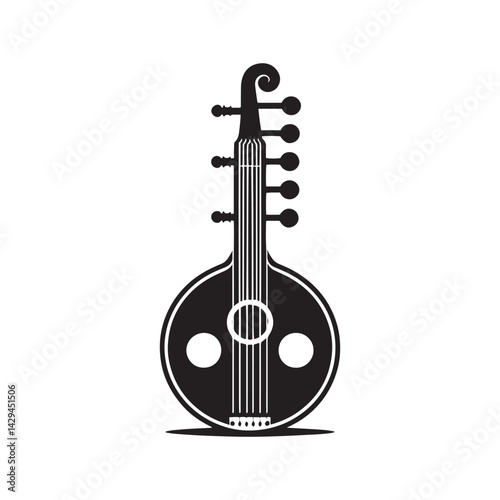 Melodies of Tradition: A Beautiful Collection of Veena Vector Silhouettes Celebrating the Elegant Shape, Resonant Sound, and Cultural Significance of This Iconic Indian String Instrument.