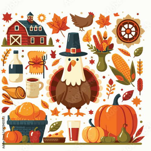 holiday, autumn, thanksgiving, fall, harvest, background, season, celebration, pumpkin, day, seasonal, november, design, leaves, orange, nature, leaf, turkey, concept, festive, happy, dinner, card, ba