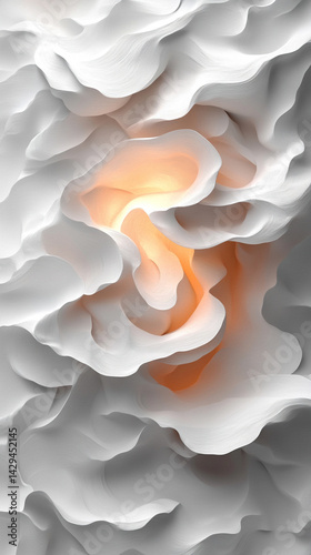Obraz na płótnie Grey and white abstract background with layered paper elements and subtle shine symbolizing clarity elegance simplicity balance and the layering of ideas or structured thought
w salonie