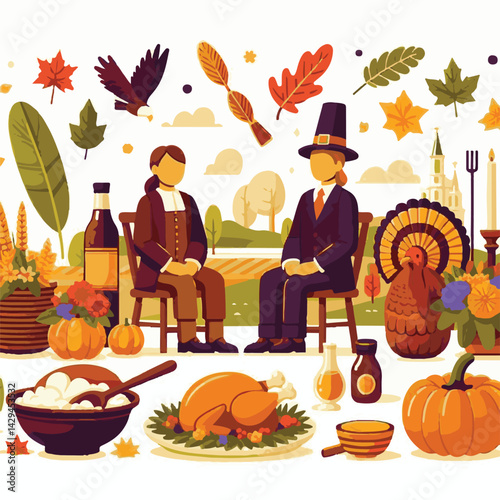 holiday, autumn, thanksgiving, fall, harvest, background, season, celebration, pumpkin, day, seasonal, november, design, leaves, orange, nature, leaf, turkey, concept, festive, happy, dinner, card, ba