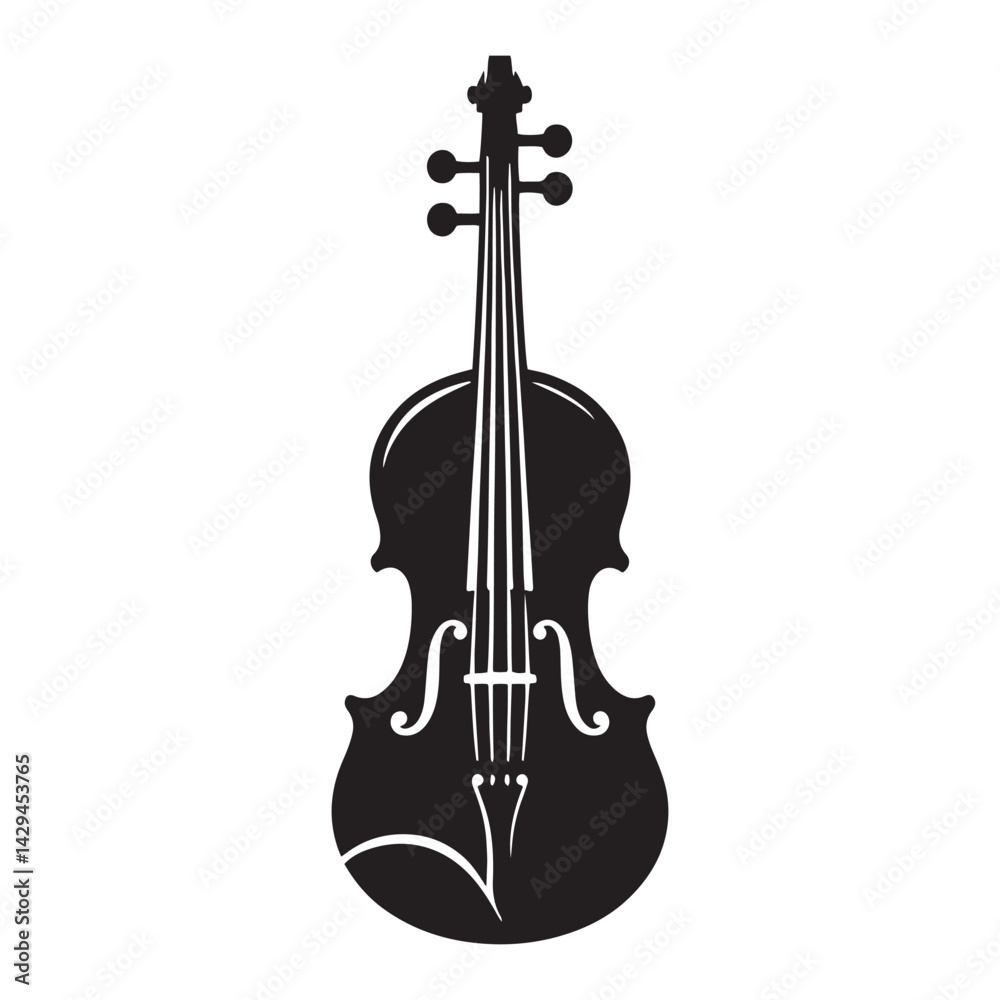 Fototapeta premium Harmonious Elegance: A Refined Collection of Viola Vector Silhouettes Celebrating the Rich Sound, Graceful Form, and Timeless Beauty of This Iconic Stringed Orchestral Instrument.