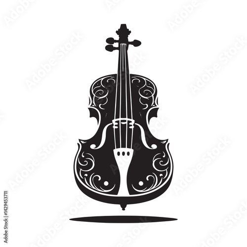 Harmonious Elegance: A Refined Collection of Viola Vector Silhouettes Celebrating the Rich Sound, Graceful Form, and Timeless Beauty of This Iconic Stringed Orchestral Instrument.