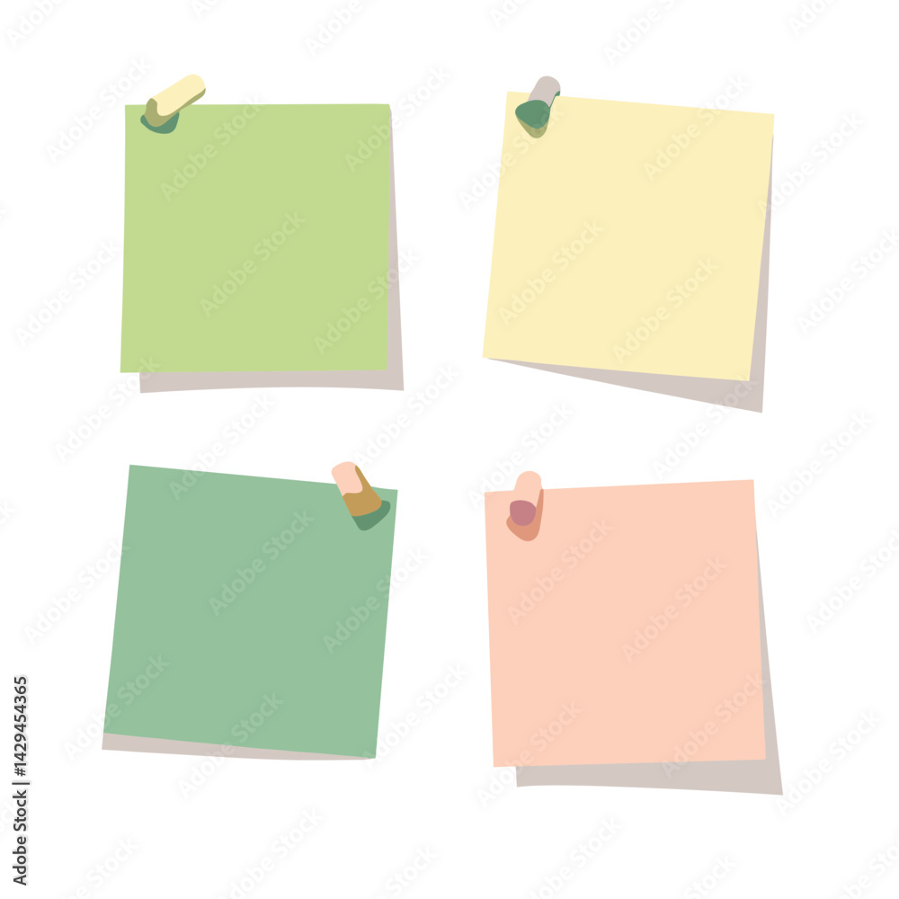 Colorful Sticky Notes Collection on a White Background Colorful Sticky Notes Collection on a White Background