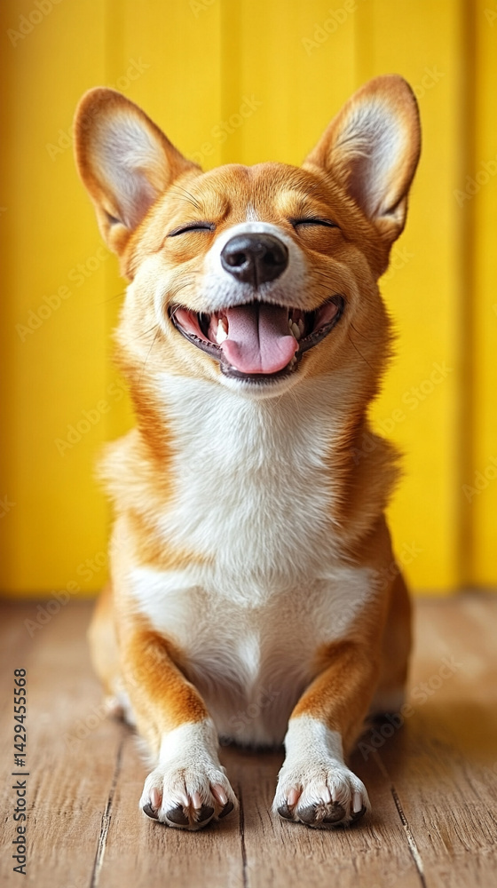 Happy smiling Shiba Inu dog isolated on a clean background symbolizes joy loyalty and the spirited nature of Japanese culture ideal for concepts of positivity independence and friendly energy