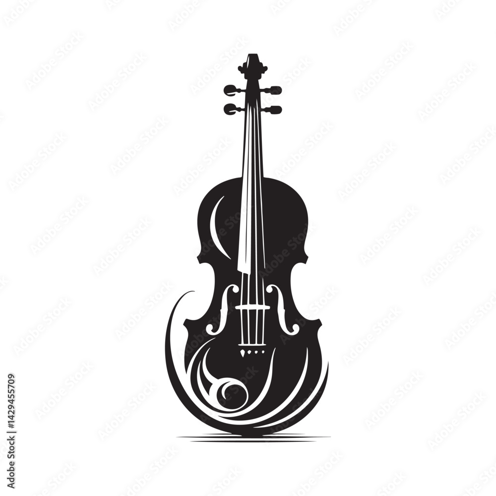 Obraz premium Strings of Mastery: A Captivating Collection of Violin Vector Silhouettes Celebrating the Timeless Elegance, Rich Sound, and Musical Power of This Iconic String Instrument.