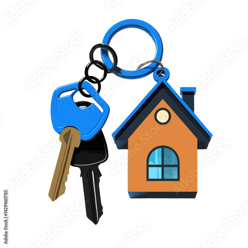House key and house charm vector tustratien