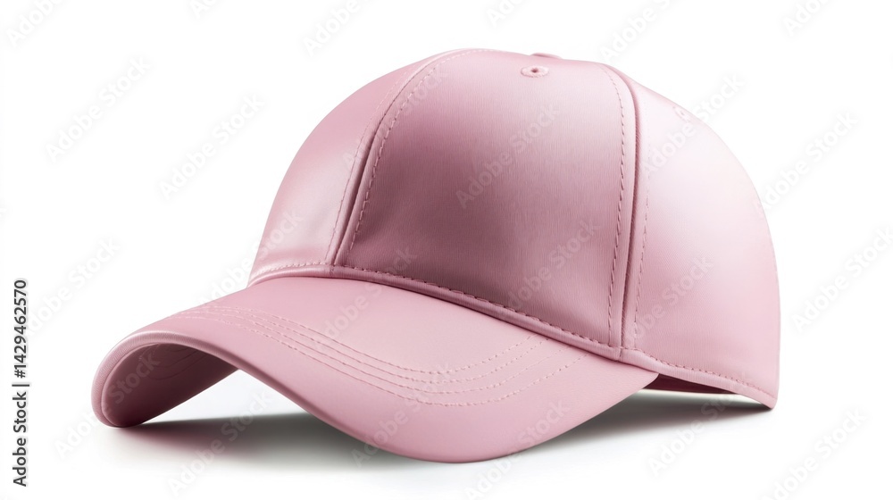 Fototapeta premium Pink cap mockup isolated on white background. Generative AI