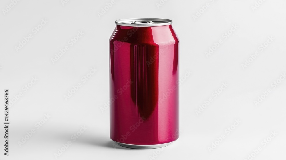 Maroon can mockup isolated on white background. Generative AI Maroon can mockup isolated on white background. Generative AI