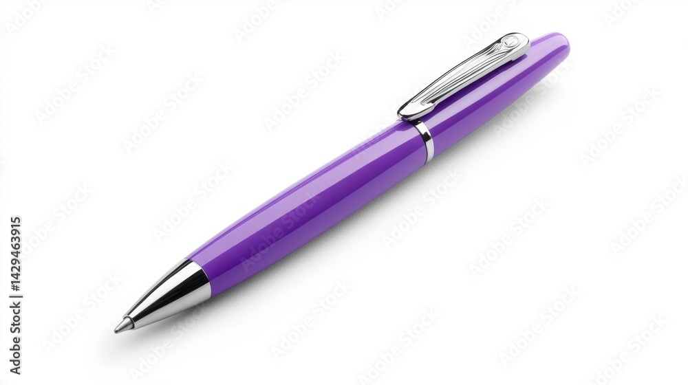 Purple Pen Mockup Isolated on White Background. Generative AI Purple Pen Mockup Isolated on White Background. Generative AI