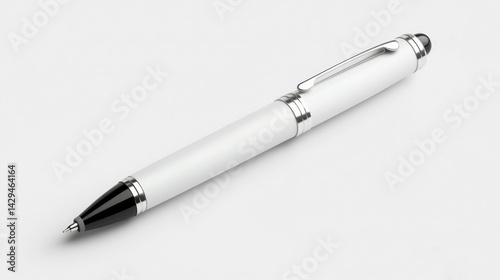 Obraz na płótnie Snow pen mockup closeup isolated on white background. Generative AI w salonie
