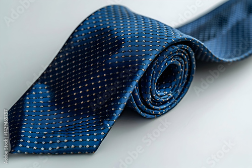 Silk tie mockup folded neatly on white with space for branding