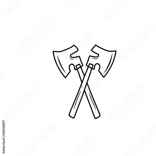 crossed axes icon hand drawn