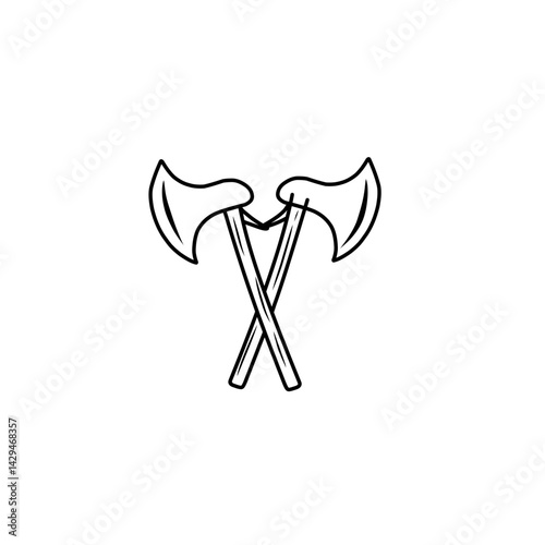 crossed axes icon hand drawn