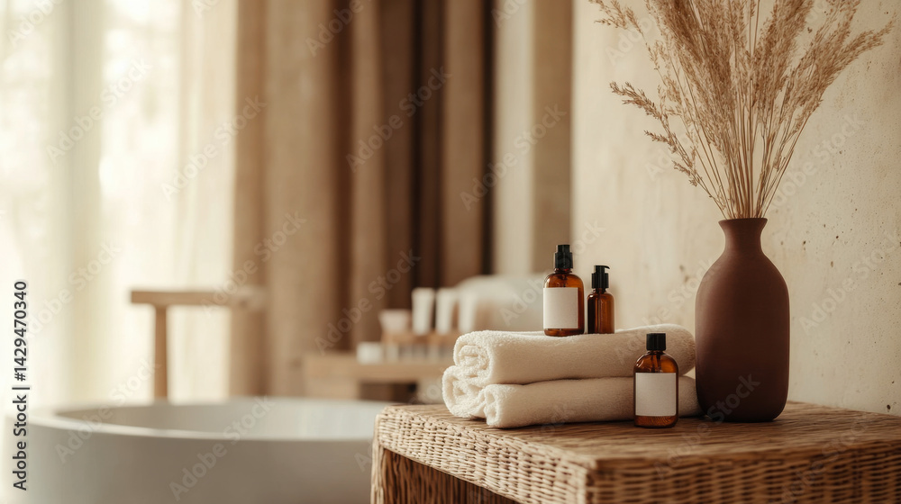 Serene spa interior with natural elements for relaxation and wellness activities in a tranquil setting