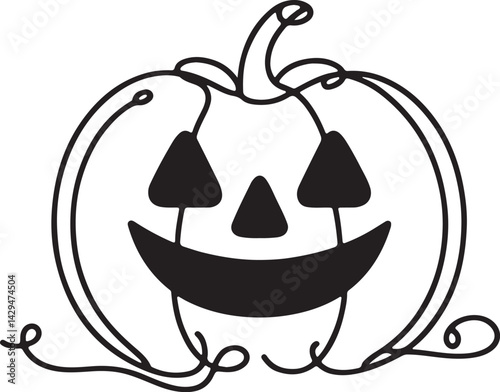 simple Jack o lantern line icon on white background
