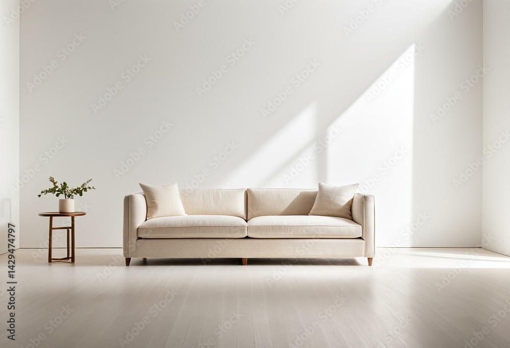open lounge flooded with light, linen upholstery and tonal c open lounge flooded with light, linen upholstery and tonal c