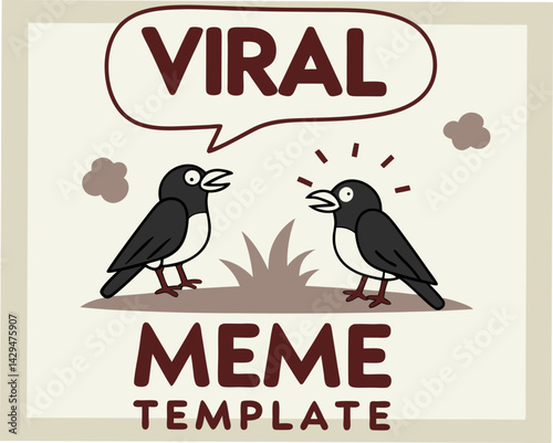 Viral Meme Template Featuring Animated Birds Communicating  