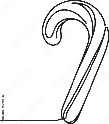 candy cane line icon drawing for Christmas themes