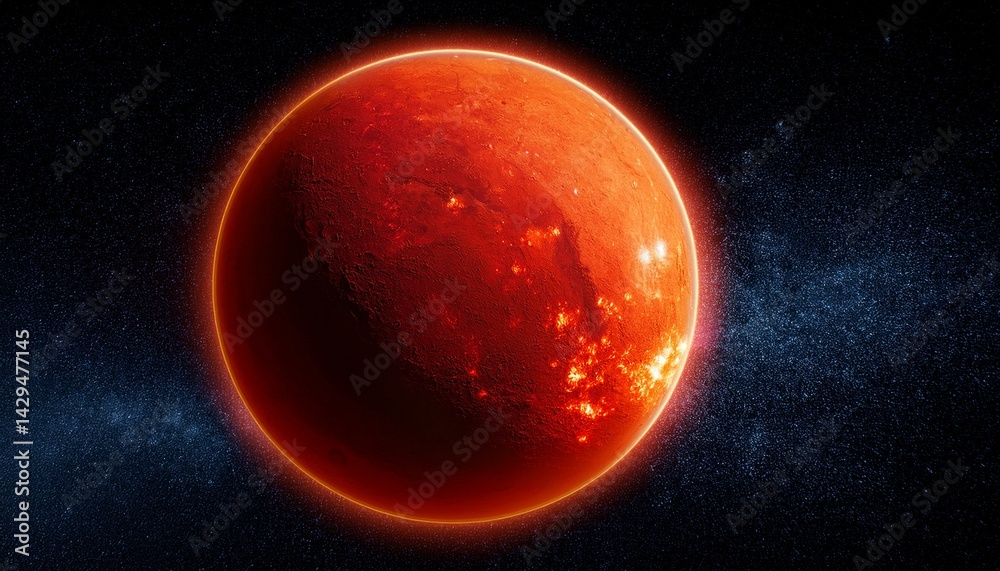 Obraz premium aldebaran star in space red giant on black background massive star at the end of evolution