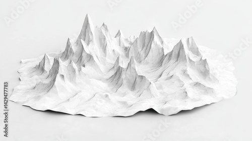 Abstract sculpted mountain range, a contemporary art piece. photo