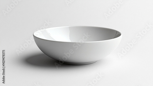 Obraz na płótnie White shiny porcelain bowl placed on a clean white surface symbolizes purity simplicity and modern minimalism perfect for product mockups culinary branding or lifestyle presentation
w salonie