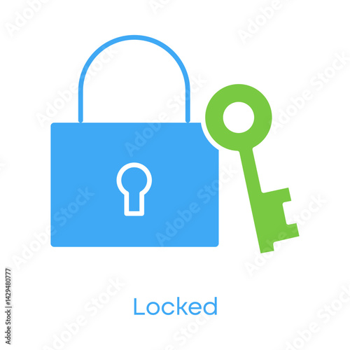 Locked – Padlock Representing Secure Access Control, icon with editable stroke