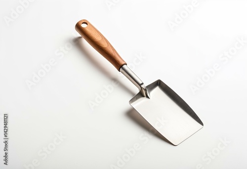 clean gardening trowel on white background, product mockup