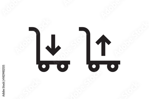 Trolley Icons with Up and Down Arrows Vector