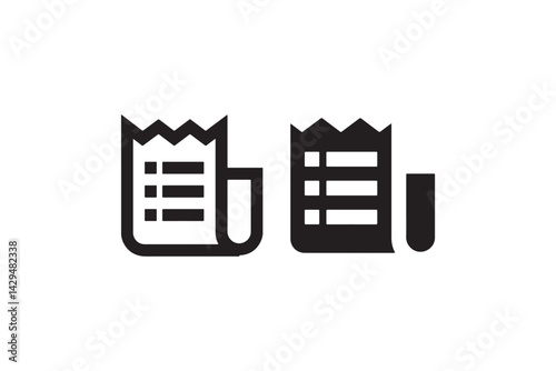 Newspaper Icons in Black with Text Columns Vector