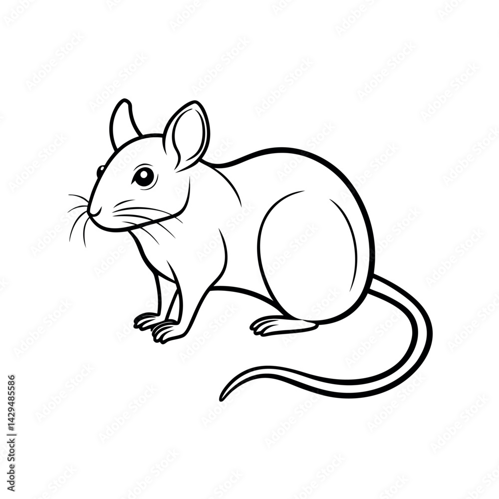 Lesser Mouse Outline Vector Illustration Lesser Mouse Outline Vector Illustration