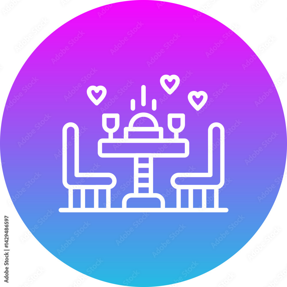 Fototapeta premium Wedding Dinner Icon