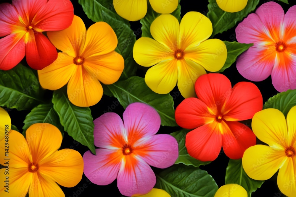 Vibrant Colorful Flowers Close Up Pattern Vibrant Colorful Flowers Close Up Pattern
