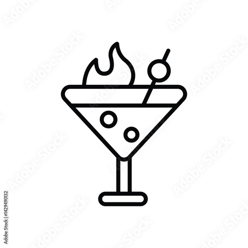Hot Coctail icon vector stock illustration
