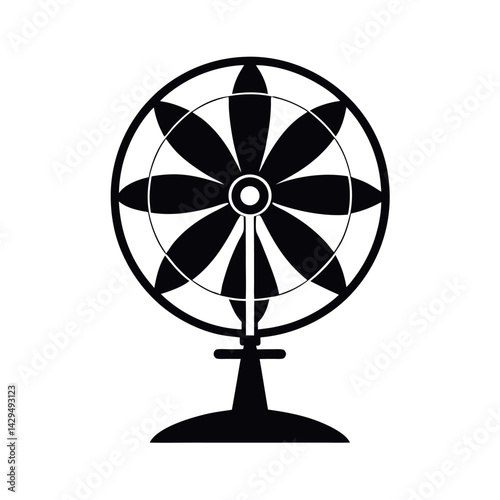 table fan vector silhouette with white background