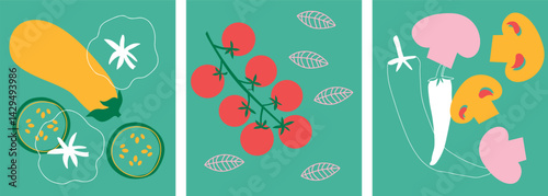 Appetizing fruit, vegetables and berries collection.