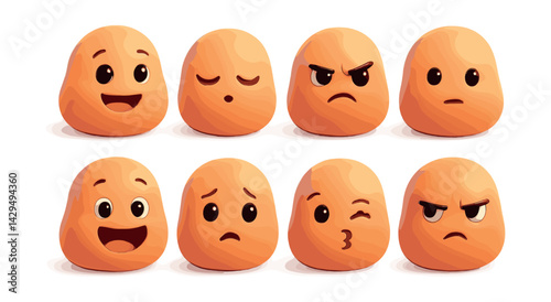 blobby emotions icon set featuring eight unique expressions for creative projects