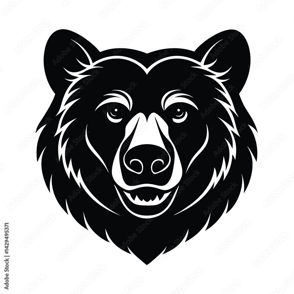 Obraz premium Bear Head Line Art