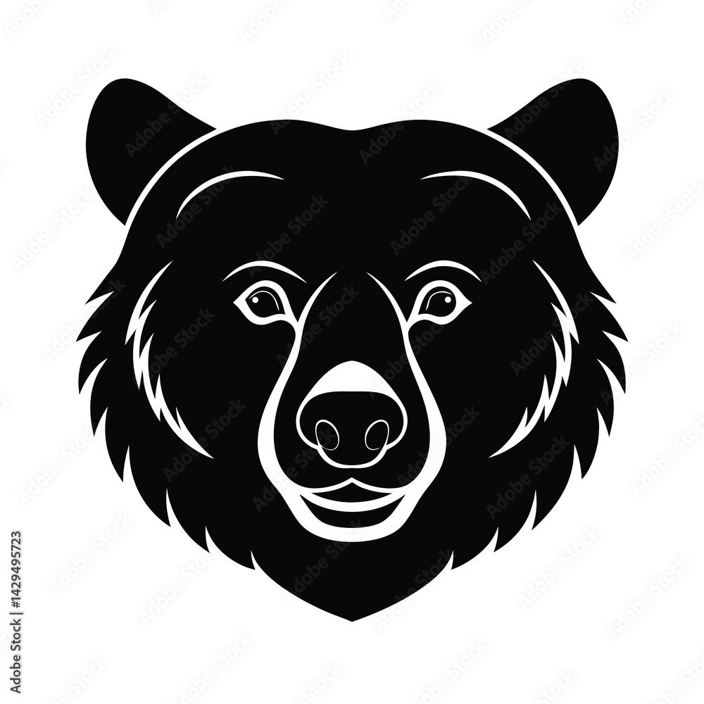 Bear Head Silhouette Icon Vector Bear Head Silhouette Icon Vector