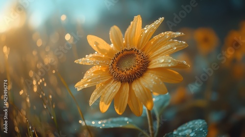 sunflower bloom in full detail under soft natural light