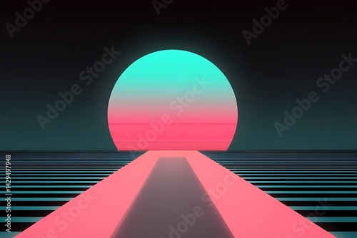 miami vice banner in neon 80s color style  
