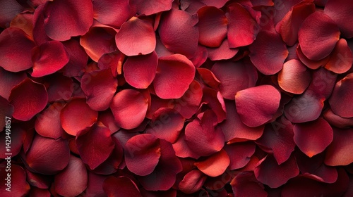 macro shot of red rose petals with intense saturation and fine detail