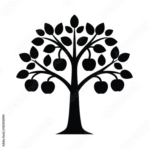 Modern Orchard Tree Silhouette Icon